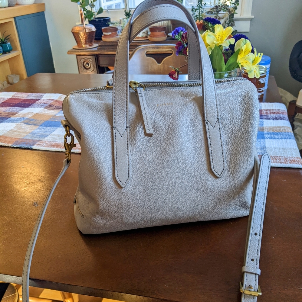Fossil Sydney Satchel Gray EUC